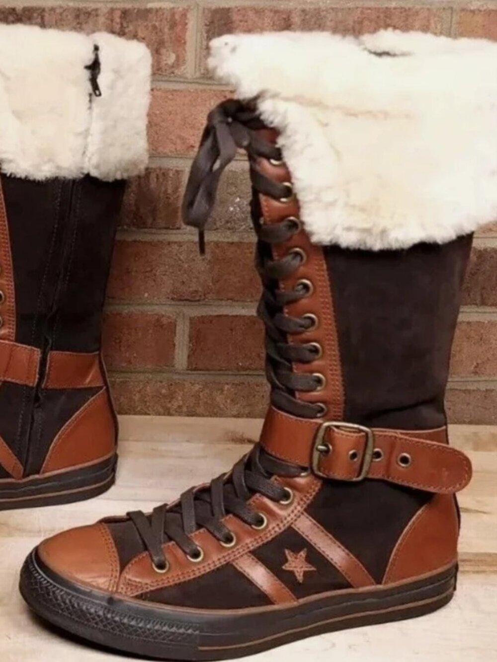 Converse Star 70 XXHI Brown Suede Leather Knee High Sneaker Boot Womens 10 Rare